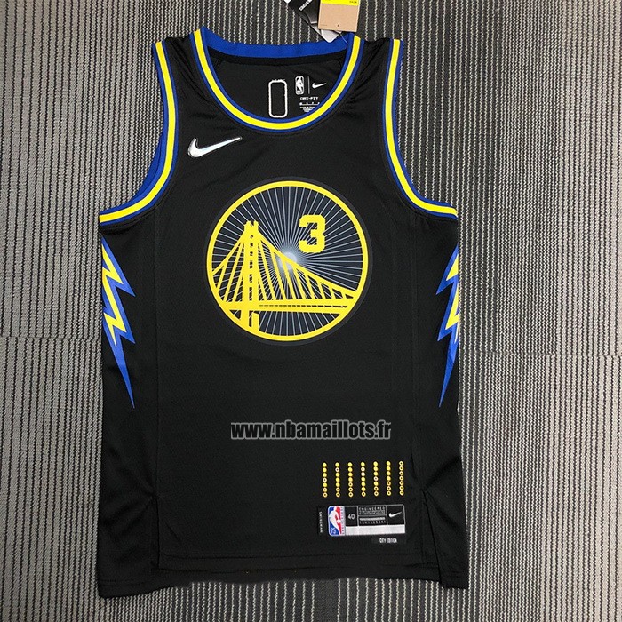 Maillot Golden State Warriors Jordan Poole NO 3 Ville 2021-22 Noir